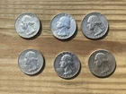 6 Washington Quarters 1964 Silver, 4 Denver, 2 Philadelphia… 90%