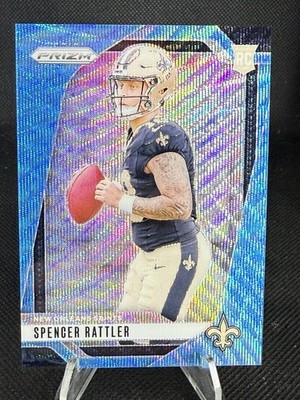 Spencer Rattler 2024 Panini Prizm Football #388 Blue Wave #/230 Rookie Gamecocks