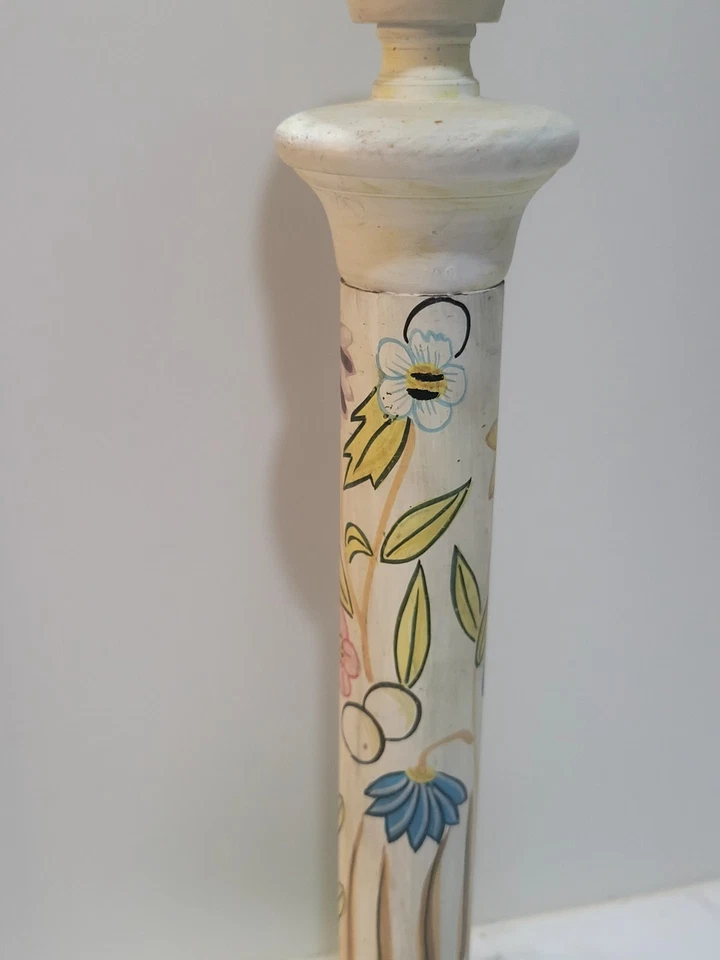 Candelabro de cerámica pintado a mano floral vintage hecho en la India Foto 2 de 4