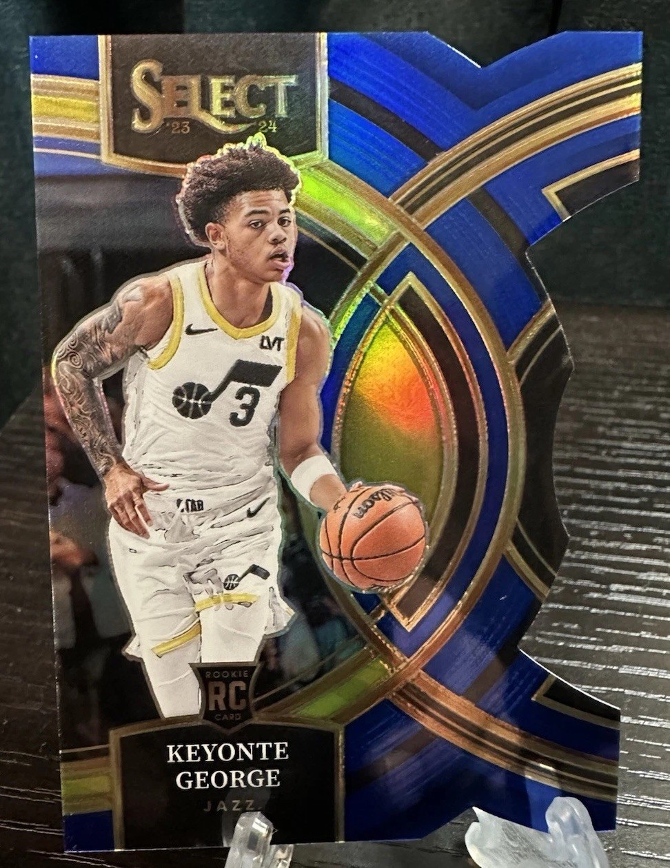 2023-24 Panini Select Keyonte George RC #109 Premier Level Blue Die-Cut /249