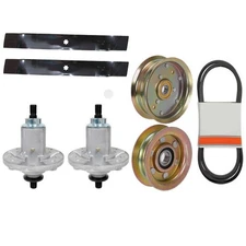 New 42" Deck Rebuild Kit Fits John Deere 100 Series Blades-Spindles-Idlers-Belt