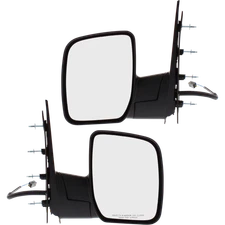Power Mirror Set Of 2 For 2009-2013 Ford E-350 Super Duty Black Manual Folding