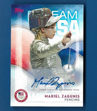 2016 Topps Juegos Olímpicos de Estados Unidos Hopefuls Mariel Zagunis autógrafo automático, mujeres esgrima #6