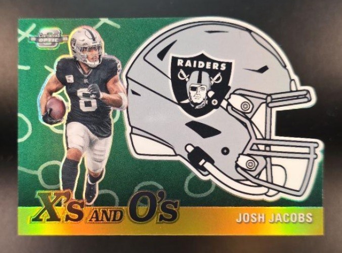 2023 Panini Contenders Optic Josh Jacobs #XO-17 X's and O's Gold 10/10 Raiders