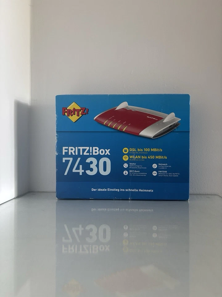 Fritz Box 7430 mit Anschlusskabeln und Netzteil mit OVP Neuwertig