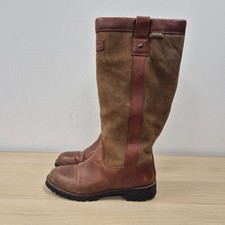 Hunter Ladies Balmoral Waterproof Westerly Brown Leather Boots Size UK 8