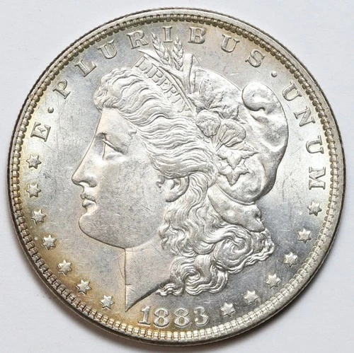 1883 $1 Morgan Silver Dollar Uncirculated - RAW - Toned - Cartwheel Luster