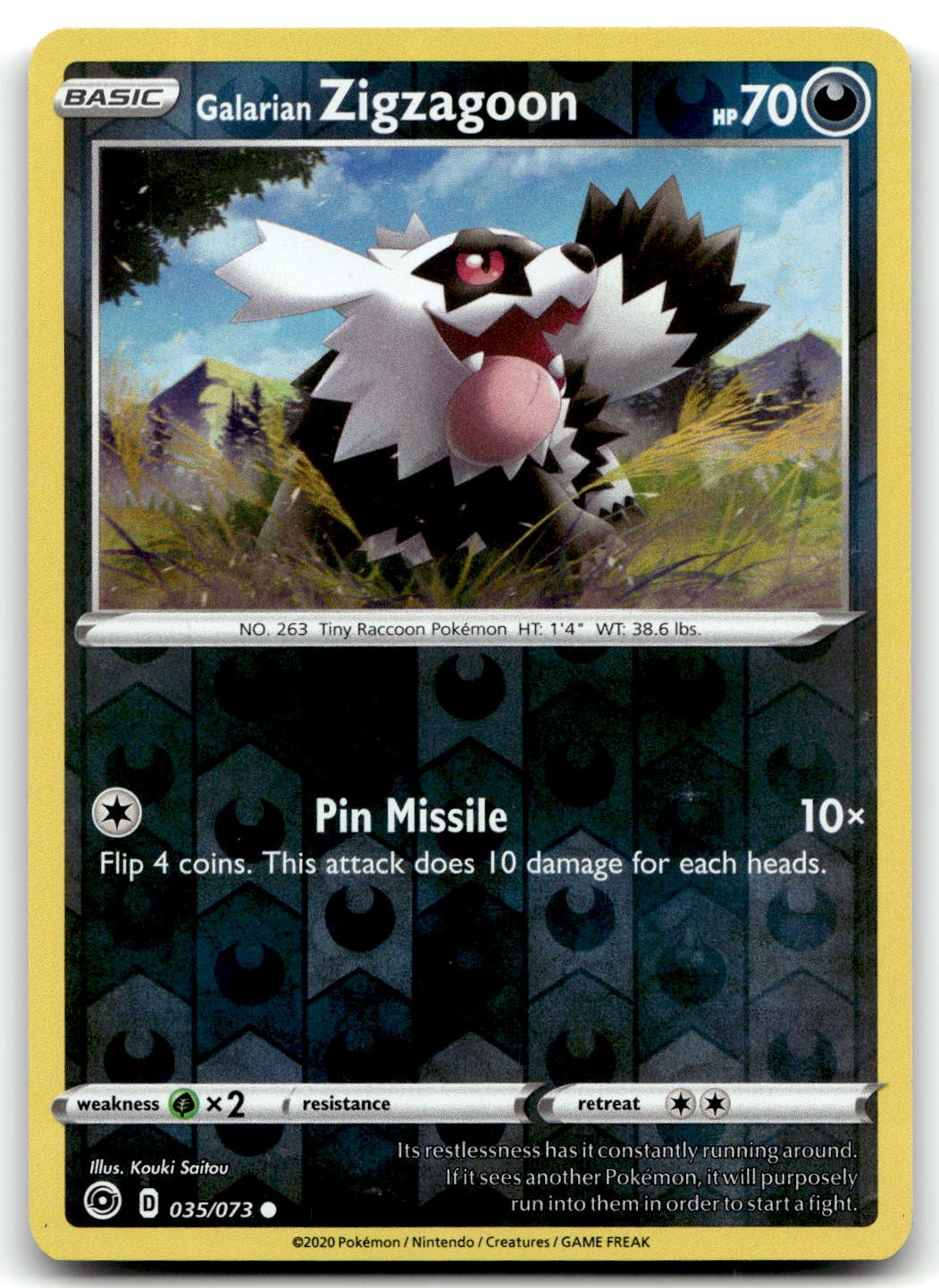 Galarian Zigzagoon 35/73 Champion's Path Common Reverse Holo Pokemon TCG NM