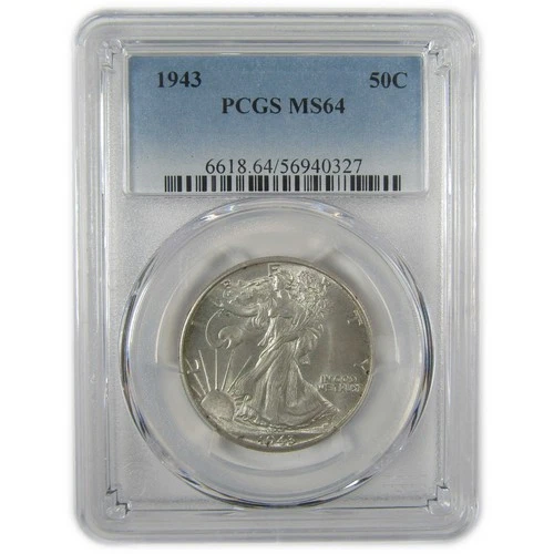 1943 Liberty Walking Half Dollar MS 64 PCGS Silver 50c Coin SKU:I19822