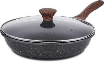 Antihaft Bratpfanne 24cm Schweizer Granit Deckel PFOA Frei