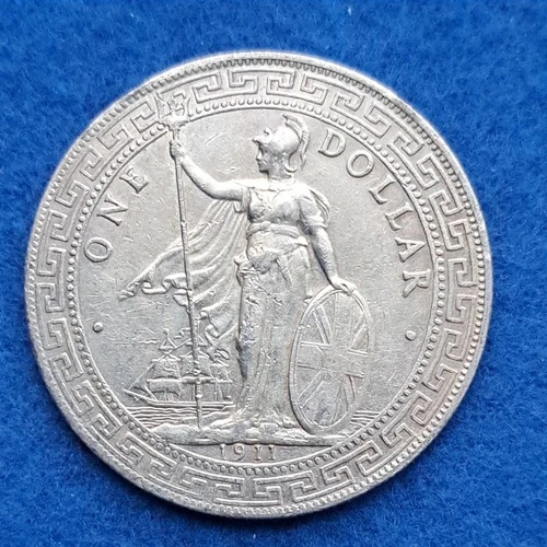 1911 Great Britain Silver Trade Dollar