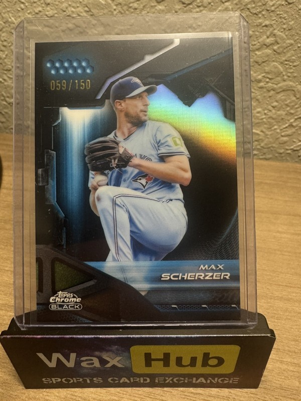 2026 Topps Chrome Black Max Scherzer #189 Blue Refractor /150 COLOR MATCH