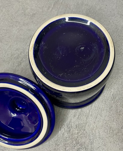 Pequeño bote de almacenamiento azul con tapa cocina almacenamiento 12 cm de alto - Imagen 14 de 16