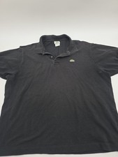 Lacoste Polo Shirt Men Size 8 Black Logo Embroidered 100 . Cotton. 43714