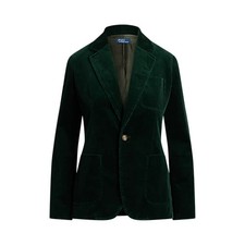 Polo Ralph Lauren Cotton Corduroy Blazer Green Wide Wale Jacket Womens NWT