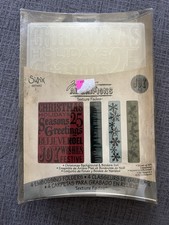 Sizzix Texture Fades A2 Joy Christmas Embossing Folders 657480