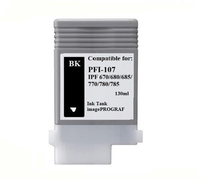 PFI-107 Black Ink Cartridge Fit Canon IPF 670 IPF680 IPF685 IPF780 PFI107BK