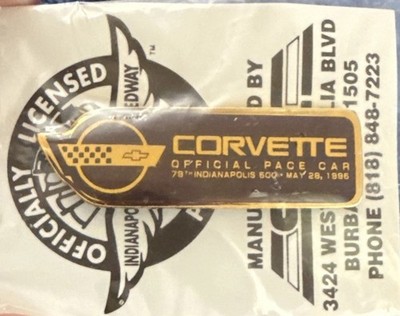 NOS VTG CORVETTE OFFICIAL PACE CAR 1995 Indy 500 LAPEL HAT PIN 17