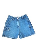 Vintage Tommy Hilfiger Women's Blue Denim Cargo Jeans Shorts Size 4