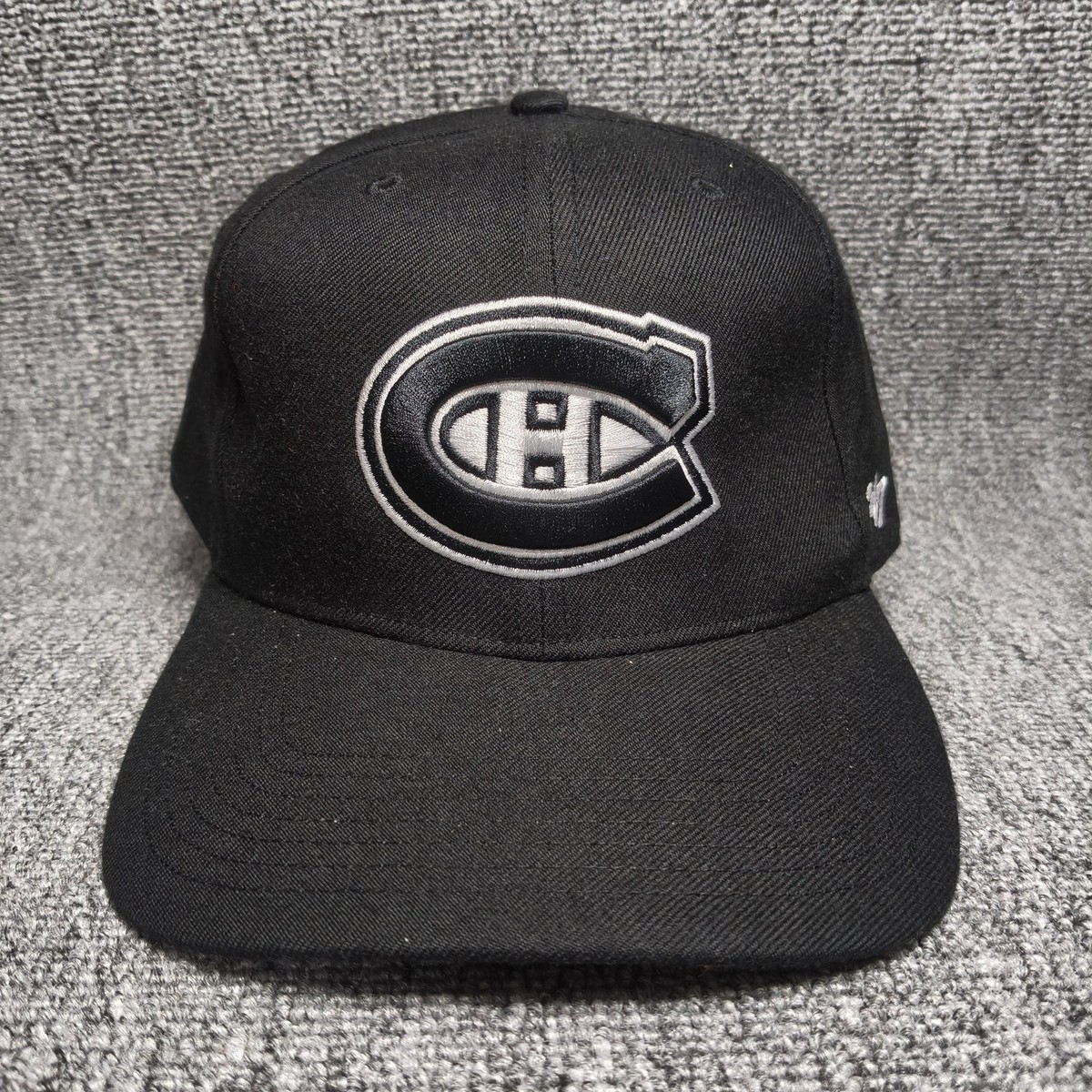 '47 Brand Montreal Canadiens NHL Black Fitted Cap CANADIENS Back Logo