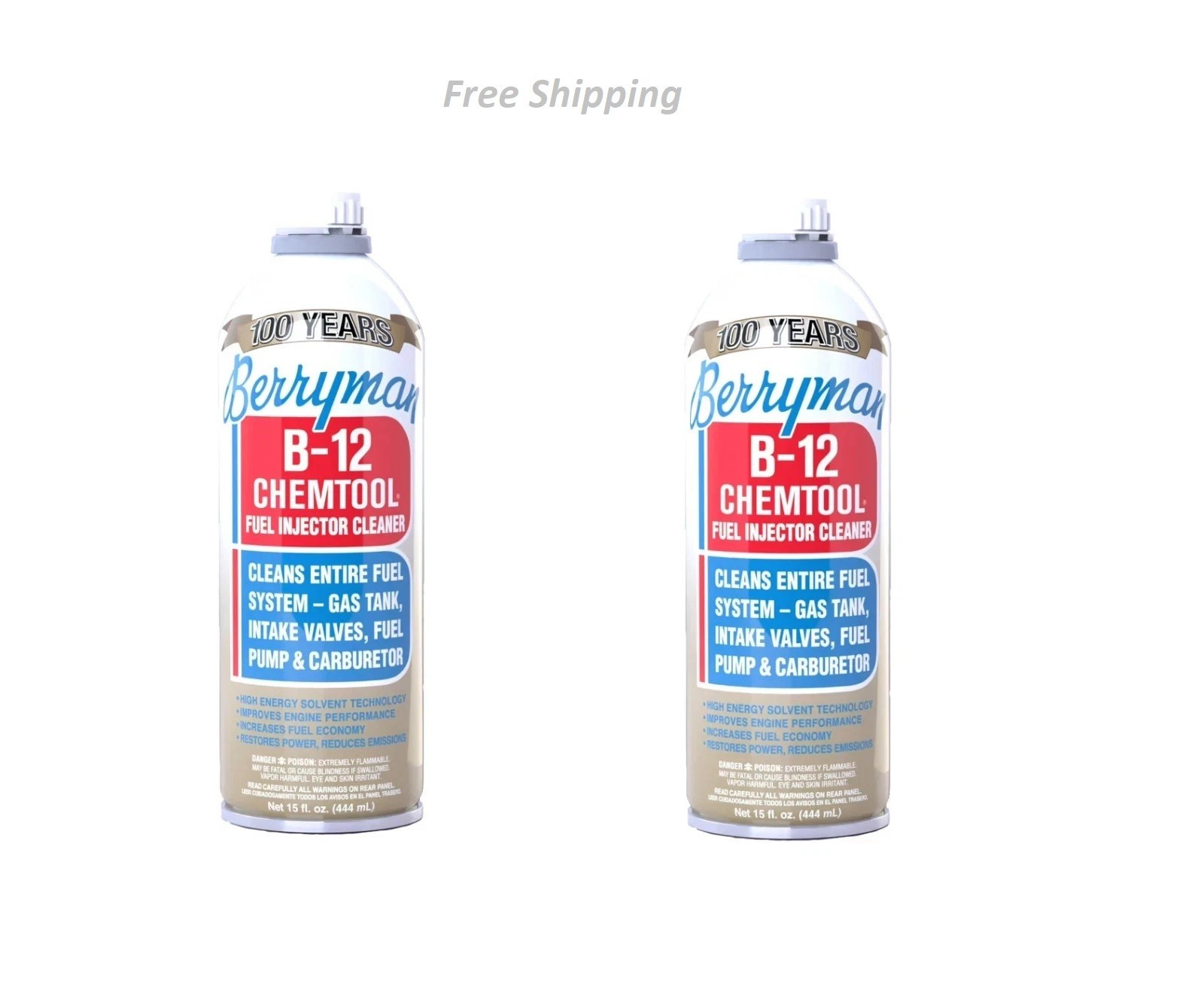 ( 2 PACK ) Berryman B-12 Chemtool Fuel Injector, Carburetor Cleaner 0116, 15 oz.