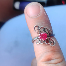 925 Silver Filigree Scroll Cocktail Ring Size...