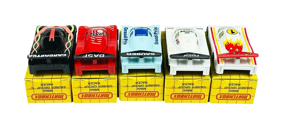 Matchbox Superfast (5) Varied MB66 Sauber Group C Racers w/Yellow Grid Boxes - Image 2 of 4