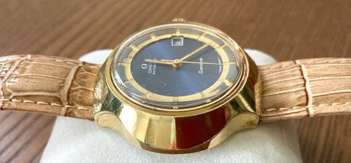 Omega Geneve Date 18K Boîte Vintage Automatique Montre Hommes Authentique - Photo 3 sur 8