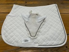 HORZE ALL PURPOSE ENGLISH SADDLE PAD WITH FLY BONNET PONY SIZE 