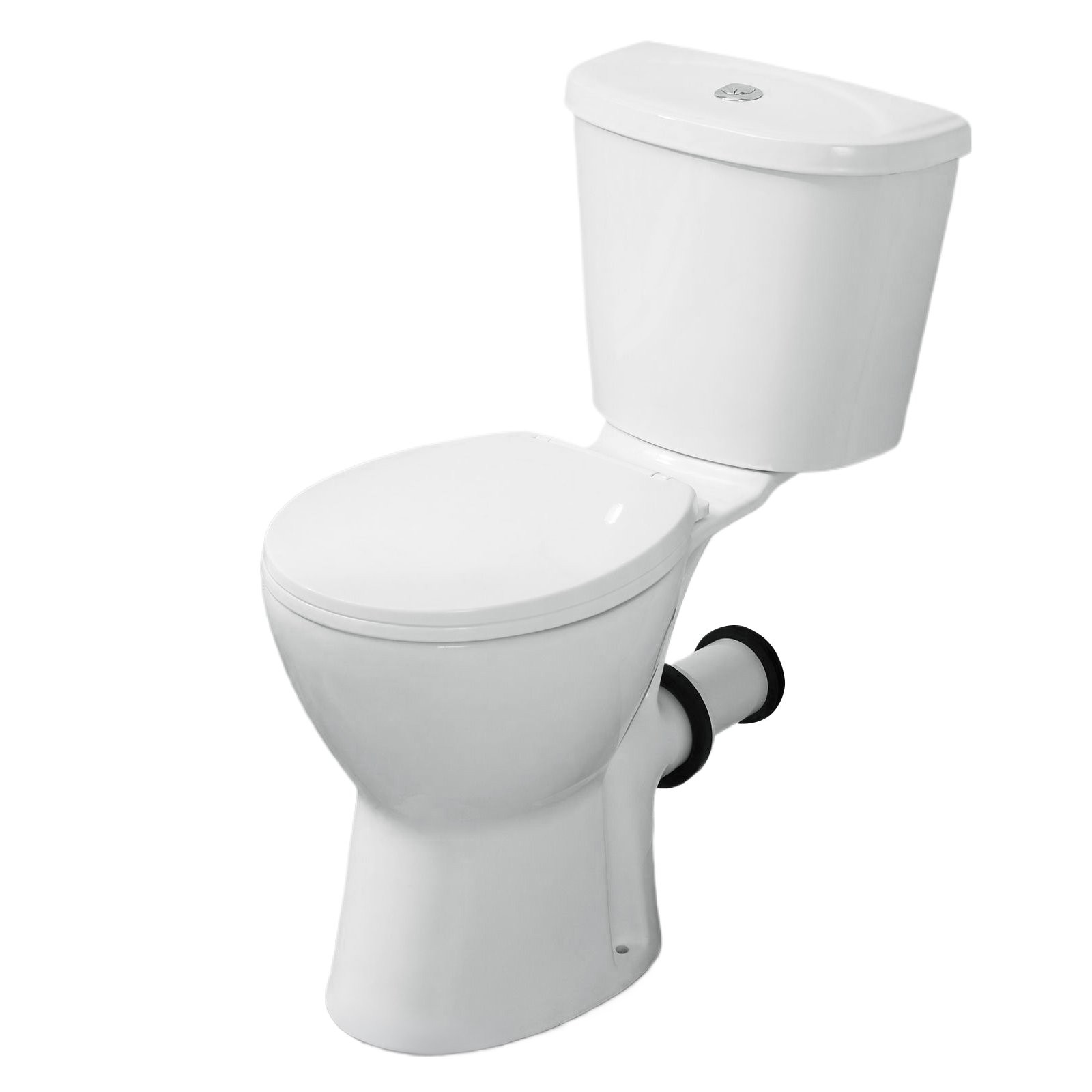 19inch High Rear Outlet Toilet Dual Flush 1/1.6 GPF Round W/