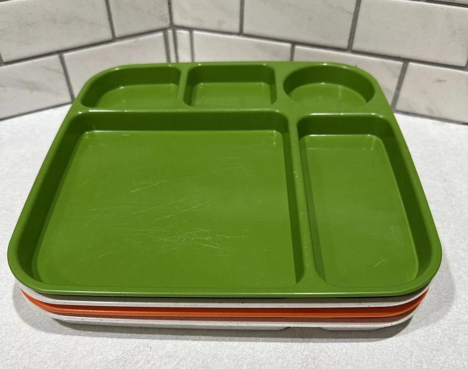 Set Of 4 Nordic Ware Party Serving Cafeteria Lunch Camping Divided Tray Lot - Image 4 of 4