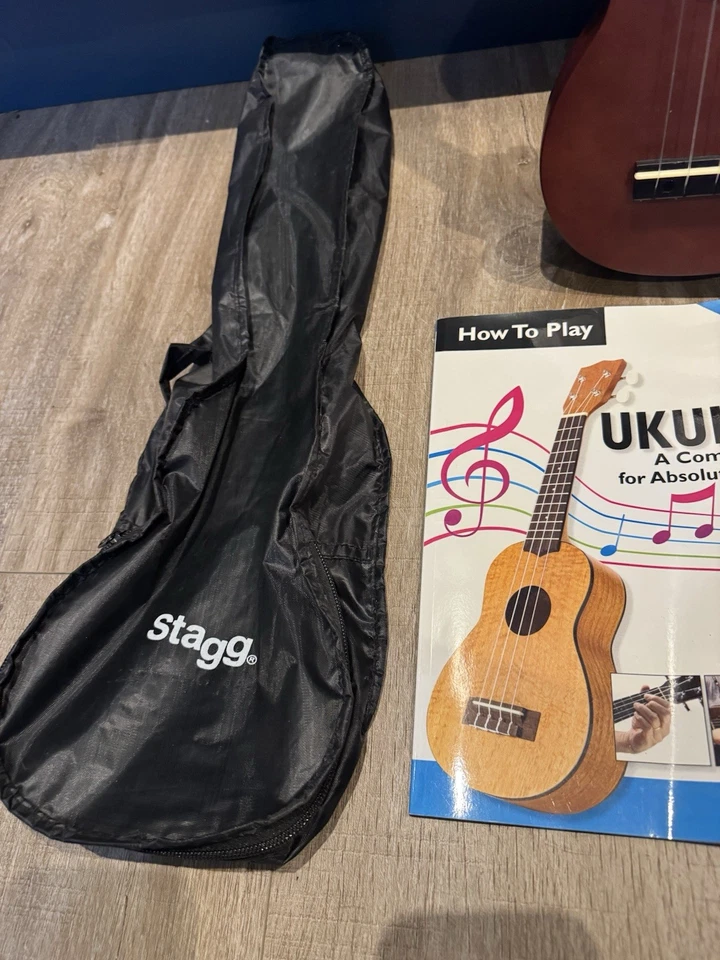 STAGG HAND MADE WOODEN UKULELE CASE,TUNER,BOOK IN EXCELLENT CONDITION - Image 4 of 4
