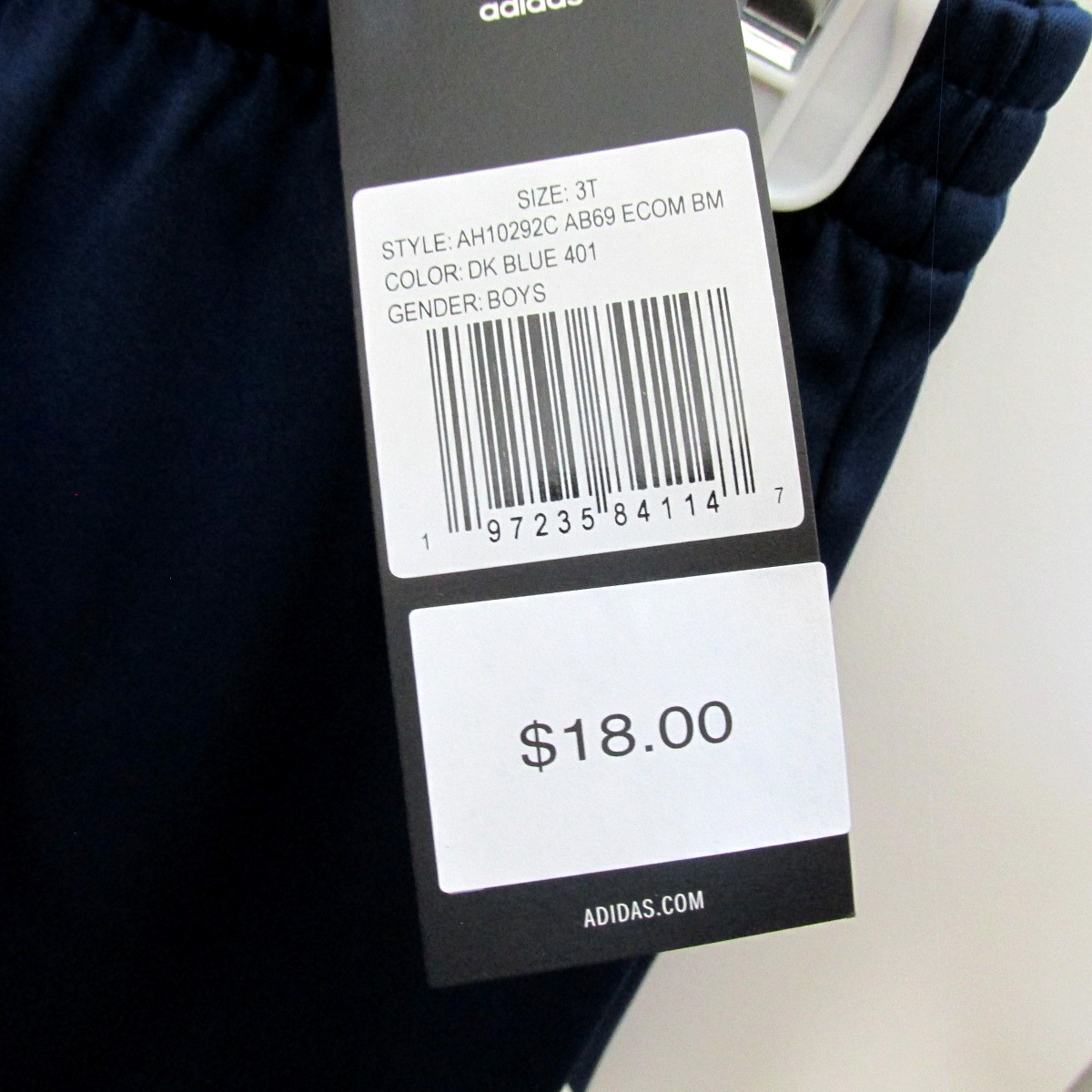 New Toddler Boy's adidas Lightweight Pull-On Shorts 2T 3T 4T Dark Blue thumbnail 3