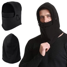 Ski Mask Winter Full Face Beanie Hat Fleece Balaclava Hood Tactical Warm Black