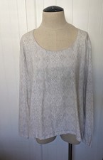 Kim Rogers Women's Long Sleeve Shirt Women's XL Grey Boho Hippie Style
