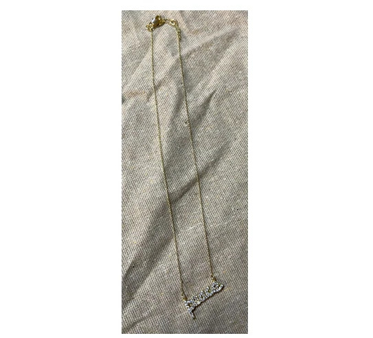 Lisa Freede Peace Script Necklace, Brand New, $93 Retail, Gold Tone, J81 — 第 3/3 张图片