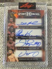 2026 Leaf Sports Heroes Auto Leonard/Hearns/Mayweather/De La Hoya 1/1