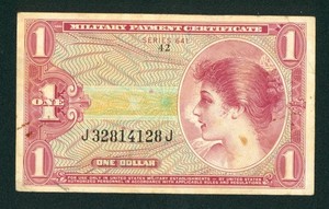 Series 641 $1  US Military Payment Certificate ** PAPER CURRENCY AUCTIONS