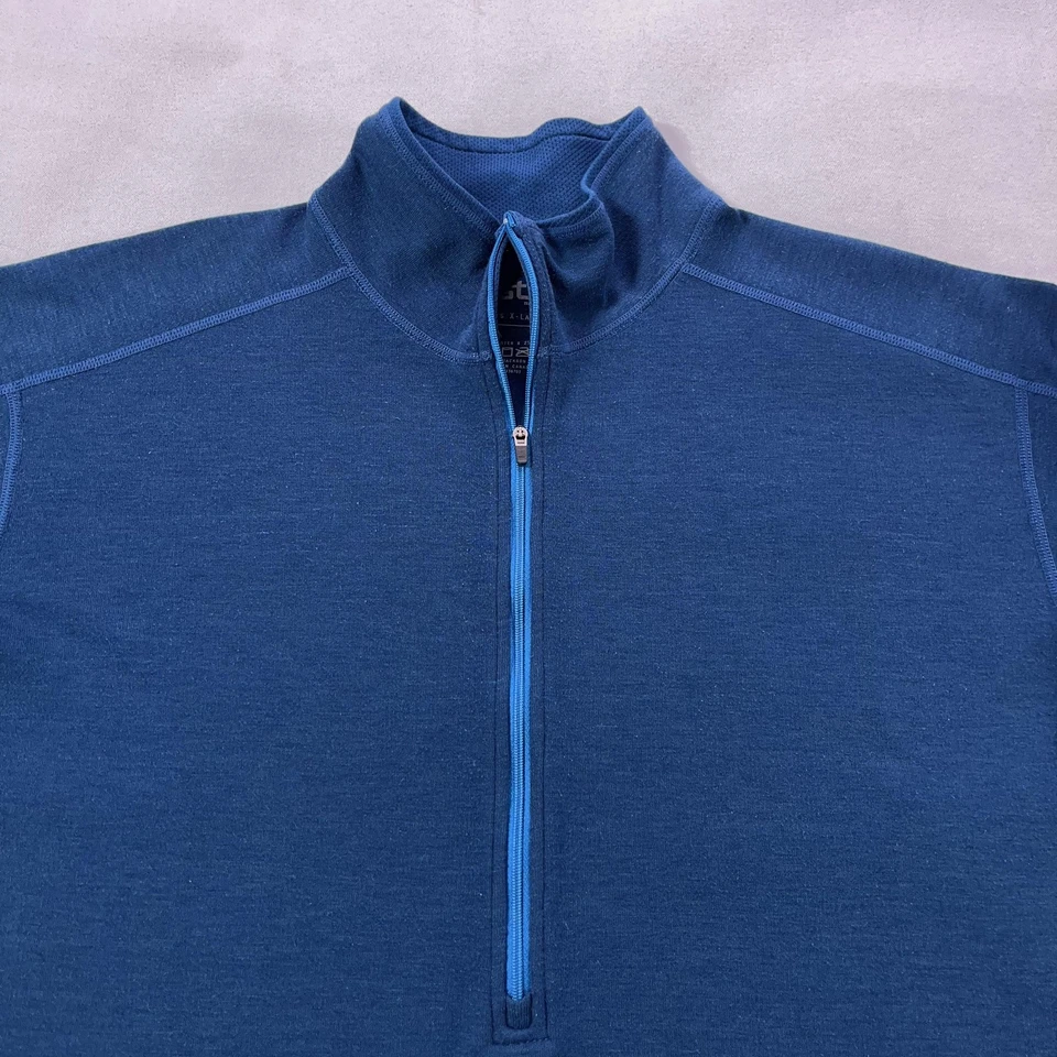 Pullover Stio Para Hombres XL Azul Cuarto Cremallera Polartec Mezcla de Lana Capa Base Foto 4 de 4