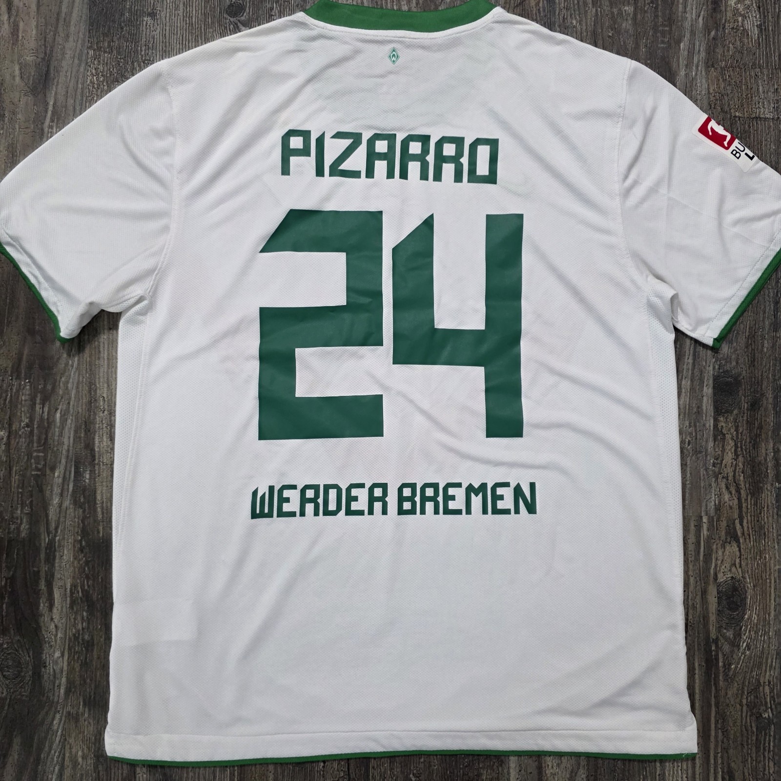 2011 Nike Werder Bremen Away Soccer Jersey Claudio Pizarro Men XL Peru Germany
