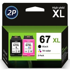 67XL Ink Cartridge 67 Ink for HP Deskjet 2755e 2700e 2855e Envy 6055e 6058 6075e