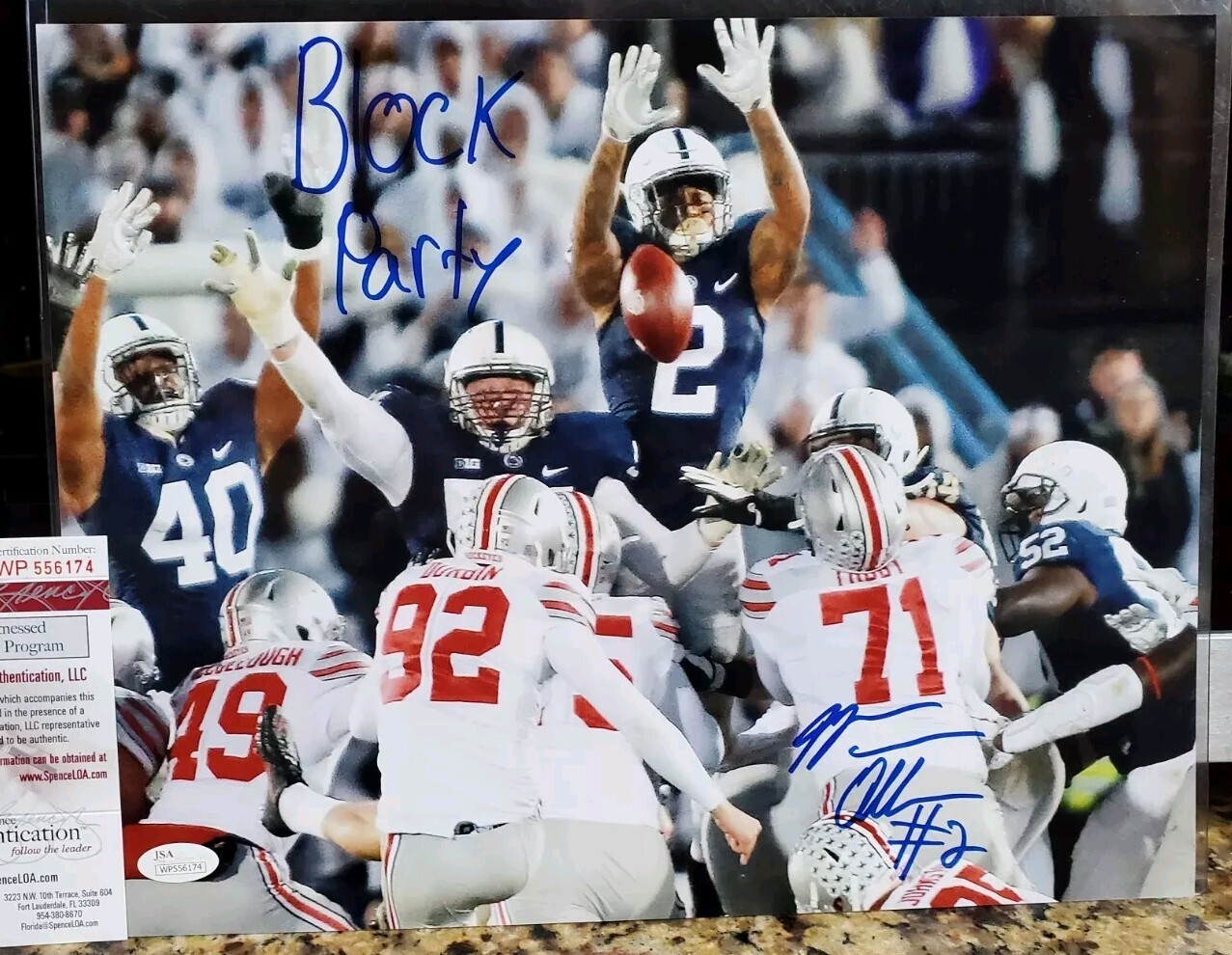 Marcus Allen Autographed Signed Penn State Nittany Lions Penn State PSU 11x14 Photo Football JSA "Block Party" 