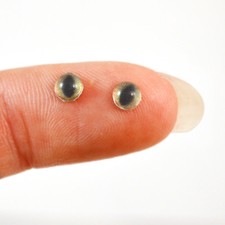 4mm Tiny Green and Brown Cat Small Glass Eyes  Jewelry Clay Sculpture Art Doll