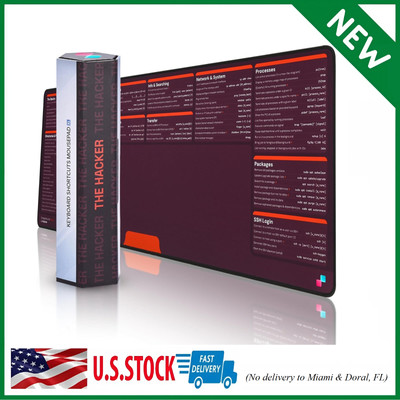 Linux Commands Mouse Pad - Extra Large Linux Cheat Sheet Desk Mat for Keyboar...