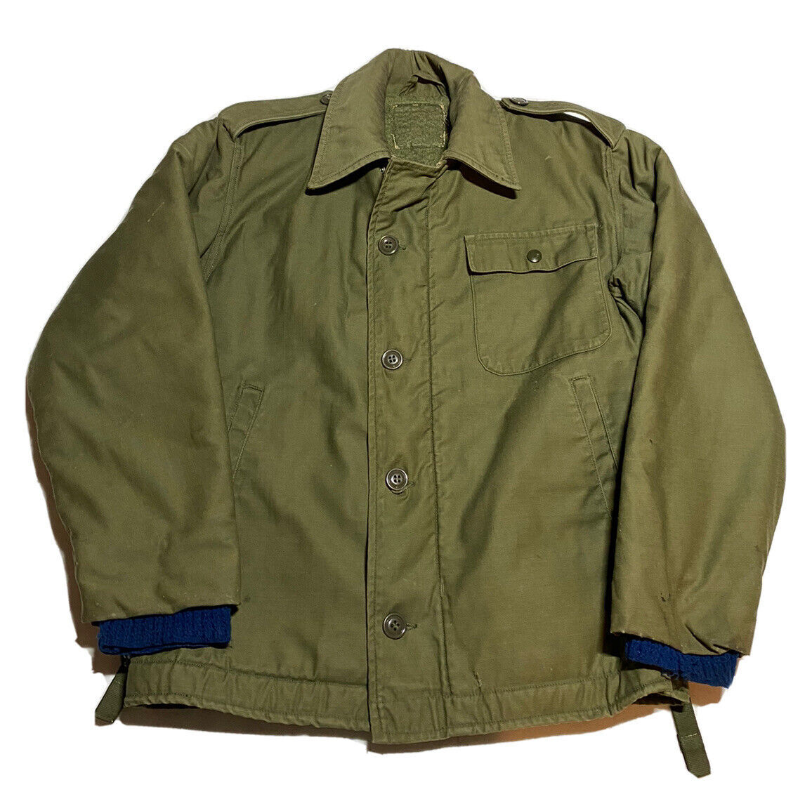 Vintage Military A-2 Green Jacket Cold Weather Permeable Deck Coat