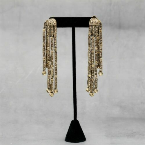 Boucles D'oreilles Clips Dorées Signées LR - Vintage, état Occasion
