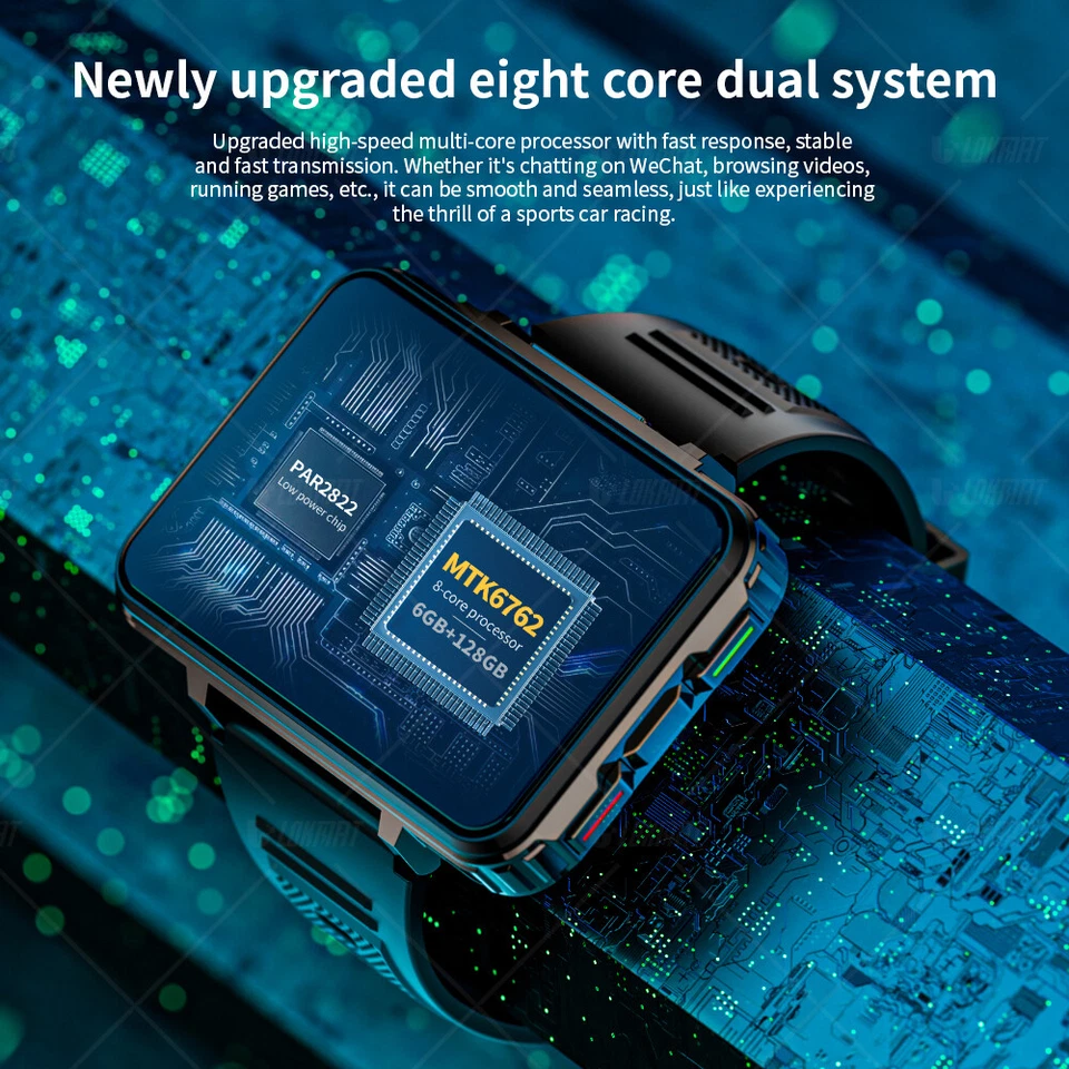 4G Android Smartwatch 4GB+64GB 1500mAh Sport Fitness Uhr mit GPS WLAN Kamera - Bild 3 von 4