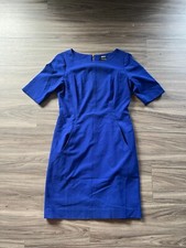 TAHARI A S LEVINE Dress - Blue Poly/Rayon Short Sleeve Shift, Pockets, Size 6