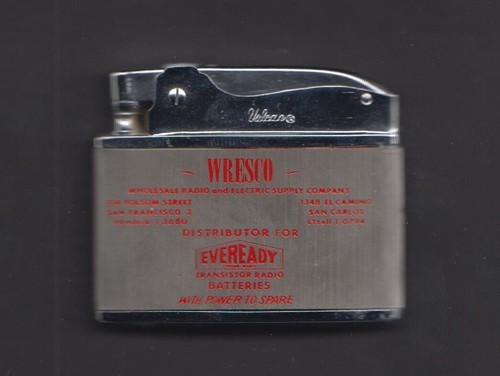 1965 SF San Francisco Giants Schedule VULCAN Lighter EVEREADY BATTERY San Carlos