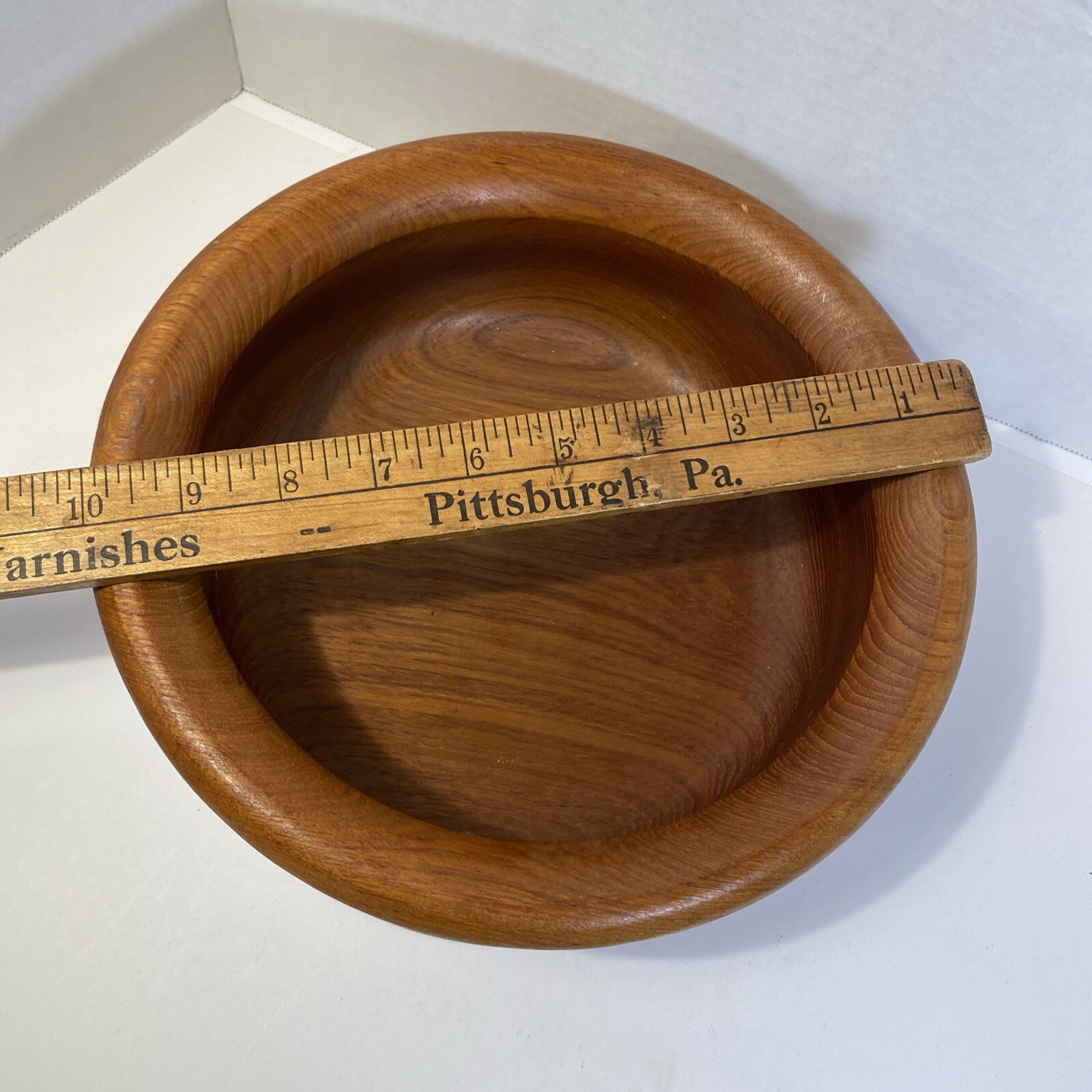 2 VTG  Kalmar Teak Wood Bowls MCM 10” & 6.5”Hand Turned Salad Nuts Snack Tailand